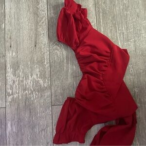 Red Ruffled crop top